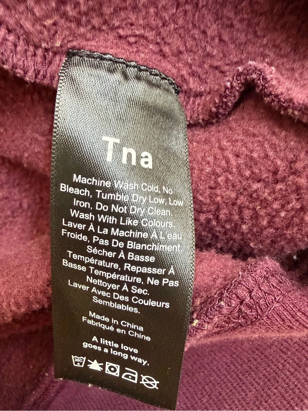 Aritzia TNA Colorblock Crewneck Sweater - Cream, Yellow & Maroon size XS